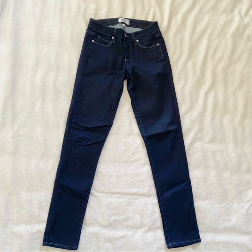 Paige Skyline Ankle Peg Dark Jeans